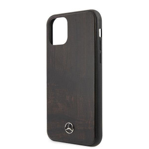 Оригинален твърд гръб MERCEDES Wood MEHCN58VWOBR - iPhone 11 Pro кафяв