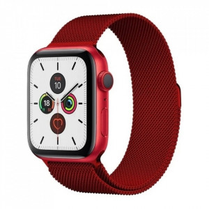 Magnetic Strap - Apple Watch 7 45mm Magnetic Wristband Bracelet Bangle червен