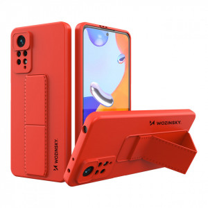 Wozinsky Kickstand Case Flexible Silicone Stand Cover Xiaomi Redmi Note 11 Pro / Note 11 Pro 5G червен