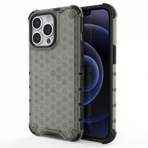 Гръб Honeycomb Armor със силиконов бъмпер - iPhone 13 Pro черен