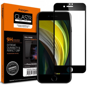Закален стъклен протектор SPIGEN Align Master FC с рамка за поставяне - iPhone 7 / 8 / SE 2020 черен