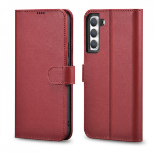 Калъф тип книга iCarer Haitang - Samsung Galaxy S22 Plus 5G genuine leather cover (AKSM05RD) червен
