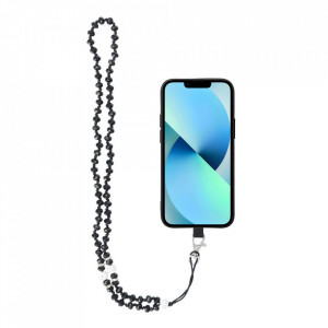 CRYSTAL DIAMOND pendant - the phone / length 37 cm / on neck - черен