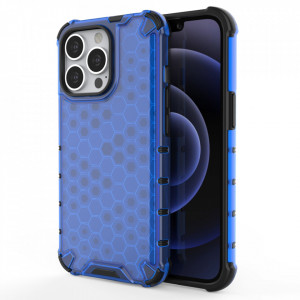 Гръб Honeycomb Armor със силиконов бъмпер - iPhone 13 Pro син