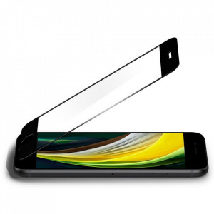 Закален стъклен протектор SPIGEN Align Master FC с рамка за поставяне - iPhone 7 / 8 / SE 2020 черен