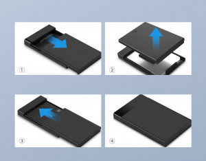 Външна адаптерна кутия UGREEN за HDD SSD 2.5'' SATA USB 3.2 Gen 1 5Gbps micro USB SuperSpeed + кабел 0.5m (US221 30848) черен