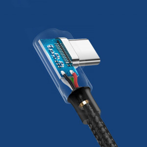 90° кабел Ugreen USB A към Type-C Quick Charge 3.0 3A 2m (US176 20857) сив