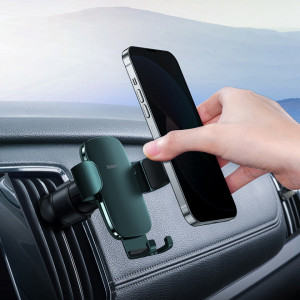 Baseus Metal Age II gravity car phone holder on the ventilation grille зелен (SUJS000006)