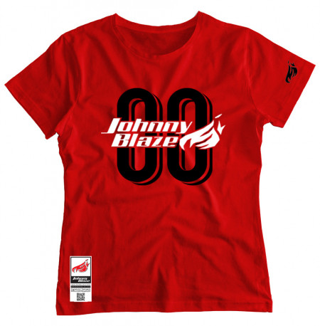 Johnny Blaze Girl T-shirt- Agent Zero Zero JB [ Red Black ]  Edition 3