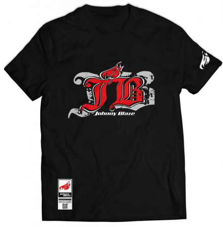 Johnny Blaze T-shirt - Old School is Back - Red Black   Glow in the Dark -   Edition 2 - front