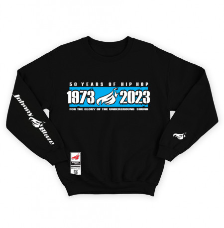 Sweatshirt -  50 Years of Hip Hop 1973 - 2023  [ Black White Blue  Glow in the Dark ]  Edition 3
