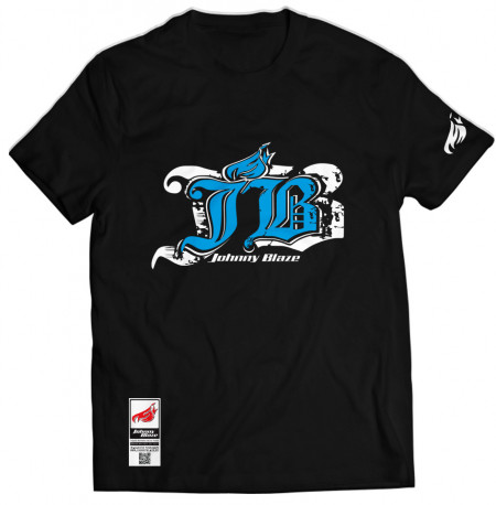 Johnny Blaze T-shirt - Old School is Back  Blue Black   Glow in the Dark    Edition 2 front