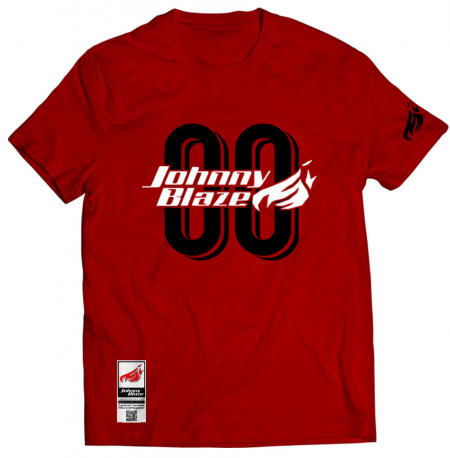 Johnny Blaze T-shirt - Agent Zero Zero JB    [ Red Black ]  Edition 3 Front