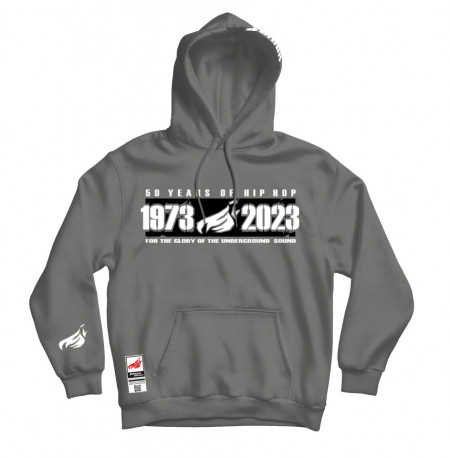 Hoodie Johnny Blaze -  50 Years of Hip Hop 1973 - 2023  [ Grey White Black / Glow in the Dark ]  Edition 3