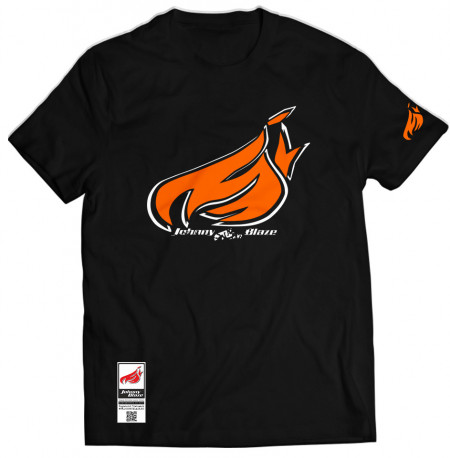 Tricou Johnny Blaze - Classic Streetwear JB Big Flame  Neon Orange - front