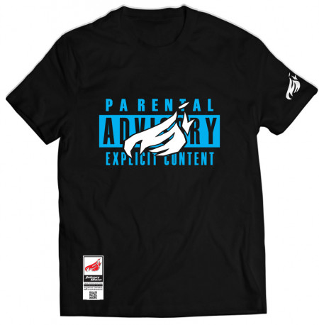 Johnny Blaze T-shirt -  Parental Advisory Explicit Lirics   [ Black Blue / Glow in the Dark ] Edition 3