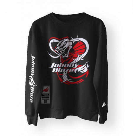Johnny Blaze PREMIUM Sweatshirt - Don't mess with me  [ Black Red / Glow in the Dark  ]  Edition 3