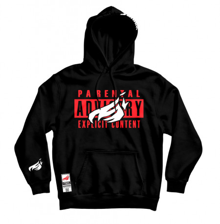 Hoodie Urban Johnny Blaze -  Parental Advisory Explicit lyrics   [ Black Red / Glow in the Dark ]  Edition 3
