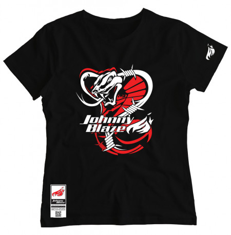 Johnny Blaze Girl T-shirt - Don't mess with me  [ Black Red / Glow in the Dark  ]  Edition 3