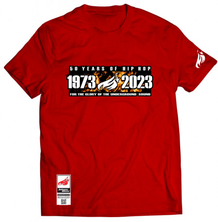 Johnny Blaze T-shirt - 50 Years of Hip Hop 1973 - 2023 [ Red Fire ] Edition 3