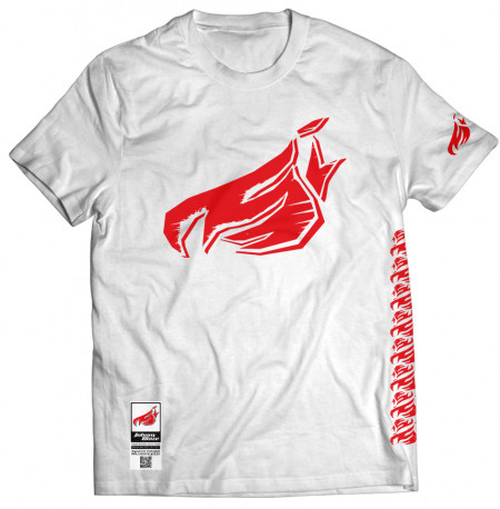 Johnny Blaze T-shirt - Chipped Red Flame - Red White  Editia 2 - front