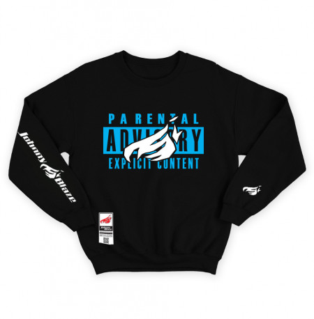 Heavy Sweatshirt -  Parental Advisory Explicit Lirics   [ Black Blue / Glow in the Dark ] Edition 3