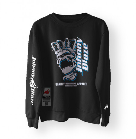 Johnny Blaze PREMIUM Sweatshirt - King is Here! JB  [ Black White Blue / Glow in the Dark  ]  Edition 3