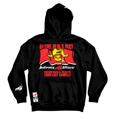 Hoodie Johnny Blaze  - Old School HipHop is Piracy   [ Red White / Glow in the Dark ] Edition 3