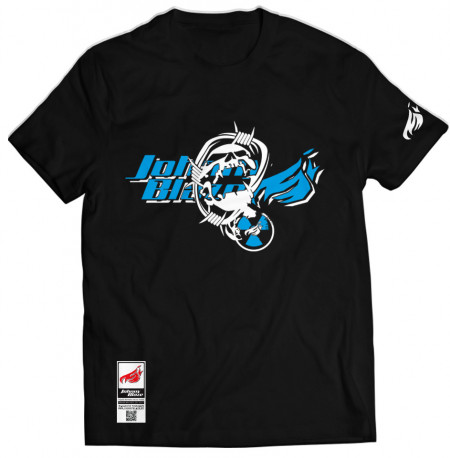 Johnny Blaze T-shirt  - JB Skull and Flames Blue Black   Glow in the Dark Edition 2 - front