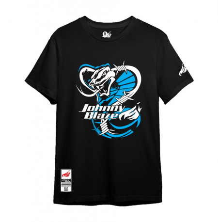 Streetwear Johnny Blaze T-shirt - Don't mess with me Black Blue