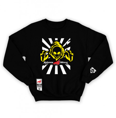 Johnny Blaze Heavy Sweatshirt - Invader Alien One Yellow Black   Glow in the Dark Edition 2 - front