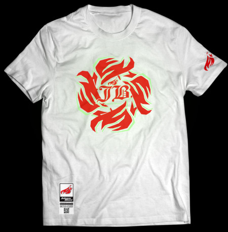 Johnny Blaze T-shirt phosphorescent - Flame Wheel - Red White  Glow in the Dark -  Edition 2 - front