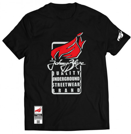 Johnny Blaze T-shirt - JB Classic Streetwear Signature [ Black Red ]