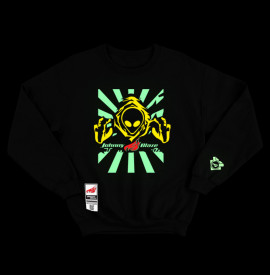 Phosphorescent Johnny Blaze Heavy Sweatshirt - Invader Alien One Yellow Black   Glow in the Dark Edition 2