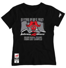 Johnny Blaze Girl T-shirt - Old School HipHop is Piracy  [ Red Grey ]  Edition 3