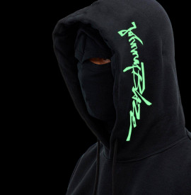 Premium Hoodie  Johnny Blaze  -  420 Time  [ Black White Yellow / Glow in the Dark ]  Editia 3