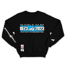 Johnny Blaze Heavy Sweatshirt -  50 Years of Hip Hop 1973 - 2023  [ Black White Blue / Glow in the Dark ]  Edition 3