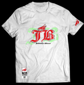 Phosphorescent Johnny Blaze T-shirt - Old School is Back Red White Edition 2 front