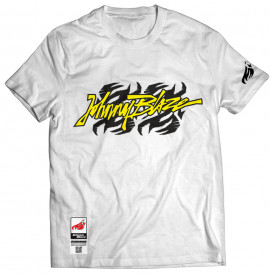 Johnny Blaze T-shirt - Classic Old School White Yellow Edition 2 - front