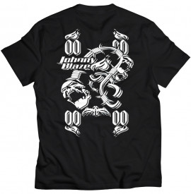 Johnny Blaze T-shirt Skulls and Barbed Wire Silver Black bacl