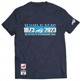 Johnny Blaze T-shirt -  50 Years of Hip Hop 1973 - 2023  [ Blue White Blue / Glow in the Dark ]  Edition 3