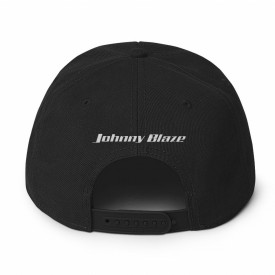 Johnny Blaze Classic Snapback Embroidered Hat - JB Flame  colour black white phosphorescent back