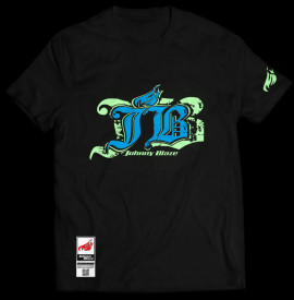 Phosphorescent Johnny Blaze T-shirt - Old School is Back  Blue Black Edition 2 front