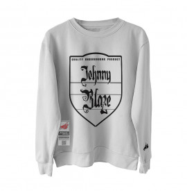 Bluza PREMIUM Johnny Blaze - JB Underground Big Shield [ White Black Light ]
