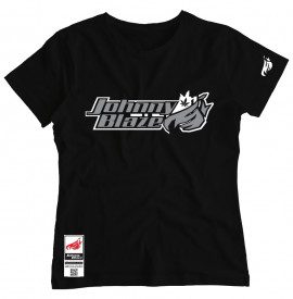 Johnny Blaze Girl T-shirt - JB Small Leaf   [ Black Grey ]  Edition 3