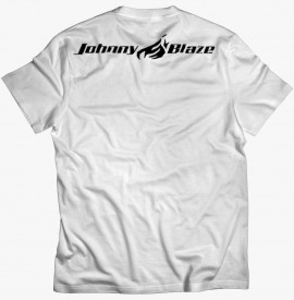 Johnny Blaze T-shirt - Classic Old School White Yellow Edition 2 - BACK
