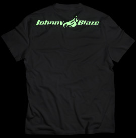 Phosphorescent Johnny Blaze T-shirt - Invader Alien Three - Green Black  -  Edition 2 - back