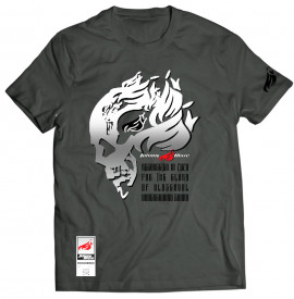 Urban T-shirt Grey Johnny Blaze Skull streetwear