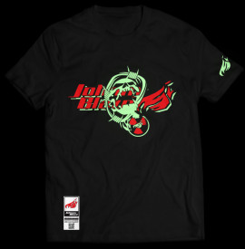Phosphorescent Johnny Blaze T-shirt  - JB Skull and Flames Red Black     Edition 2 - front