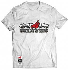 Johnny Blaze T-shirt  - Mumble rap is not evolution Black White   Glow in the Dark - front